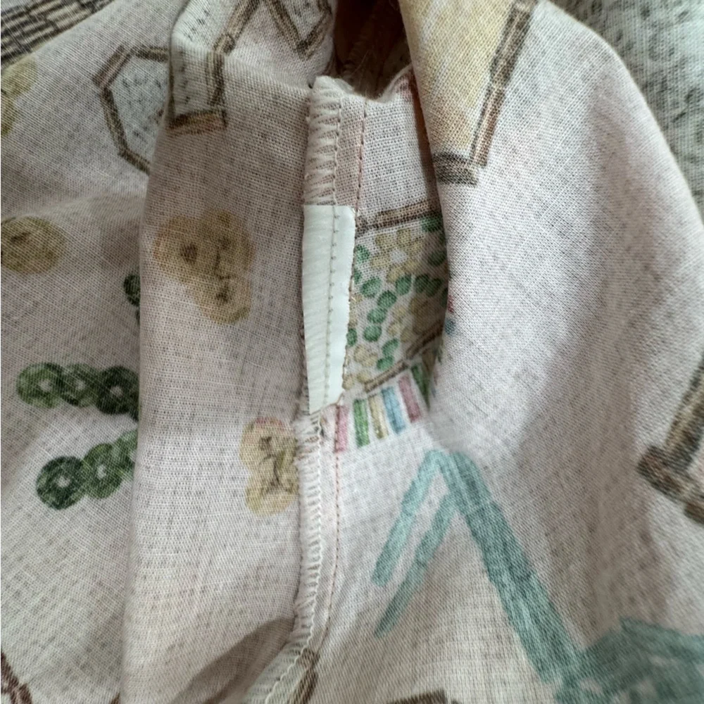 EUC FARM Rio Women's Size G (Med/Large) Printed Blouse Multi Color Puff Sleeves